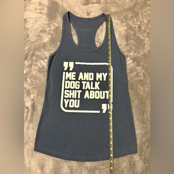 Me and my Dog Talk about You Blue/Gray Tank Top Sz Small - Picture 2 of 3
